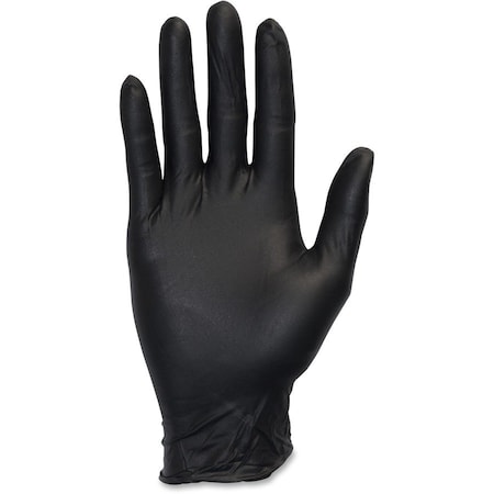 Safety Zone Disposable Gloves, 4 mil Palm, Nitrile, Powder-Free, M, 100 PK, Black SZNGNEPMDK